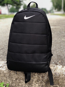 Фото - Городской рюкзак "Матрас" с белым логотипом. Цвет: черный - Men box