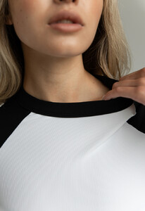 Фото - Нейлоновое боди с длинным рукавом Staff wik reglan white & black - Men box