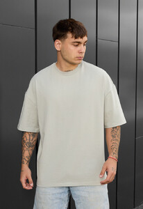 Фото - Мужская футболка без принтов Staff light olive oversize - Men box