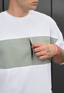Фото - Летний оверсайз комплект Staff patt white & light olive oversize - Men box