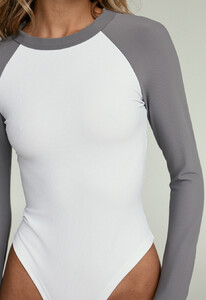Фото - Жіноче біло-сіре боді Staff wik reglan white & gray - Men box