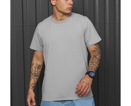 Фото - Чоловіча бавовняна футболка сірого кольору Staff light gray basic - Men box