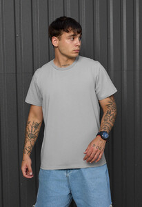 Фото - Чоловіча бавовняна футболка сірого кольору Staff light gray basic - Men box