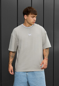 Фото - Футболка повседневная серого цвета Staff gray logo oversize - Men box