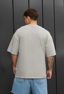 Фото - Футболка повседневная серого цвета Staff gray logo oversize - Men box