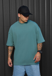 Фото - Базовая мужская оверсайз футболка Staff dark turquoise oversize - Men box