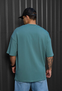 Фото - Базовая мужская оверсайз футболка Staff dark turquoise oversize - Men box
