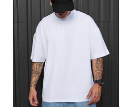 Фото - Базова біла повсякденна футболка Staff white oversize - Men box