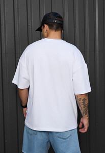 Фото - Базова біла повсякденна футболка Staff white oversize - Men box