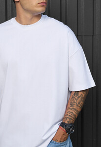 Фото - Базова біла повсякденна футболка Staff white oversize - Men box