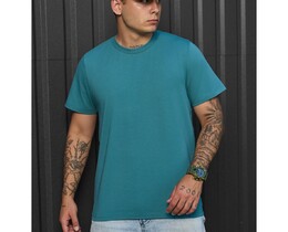 Фото - Чоловіча бірюзова футболка без принтів Staff turquoise basic - Men box