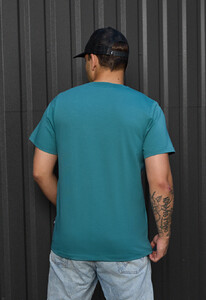 Фото - Чоловіча бірюзова футболка без принтів Staff turquoise basic - Men box