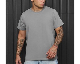 Фото - Футболка чоловіча однотонна сіра Staff gray basic - Men box