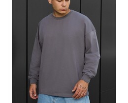 Фото - Мужской оверсайз лонгслив Staff gray 2 oversize - Men box