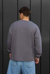 Фото - Мужской оверсайз лонгслив Staff gray 2 oversize - Men box
