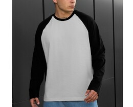 Фото - Повседневный лонгслив Staff su reglan light gray & black - Men box