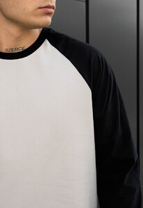 Фото - Повсякденний лонгслів Staff su reglan light gray & black - Men box