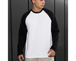 Фото - Мужской черно-белый лонгслив Staff su reglan white & black - Men box