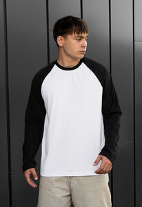 Фото - Мужской черно-белый лонгслив Staff su reglan white & black - Men box