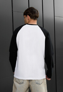 Фото - Мужской черно-белый лонгслив Staff su reglan white & black - Men box