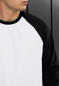 Фото - Мужской черно-белый лонгслив Staff su reglan white & black - Men box