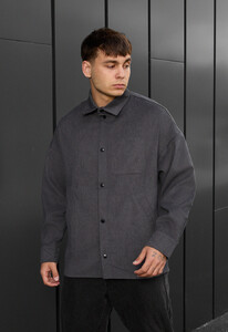 Фото - Темно-сіра вельветова сорочка Staff velvet dark gray - Men box