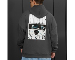 Фото - Оверсайз худі сірого кольору Staff amour oversize - Men box