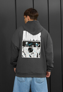 Фото - Оверсайз худі сірого кольору Staff amour oversize - Men box