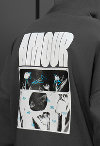 Фото - Оверсайз худі сірого кольору Staff amour oversize - Men box