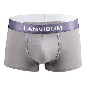 Фото - Мужское хлопковое нижнее белье Lanvibum серого цвета - Men box