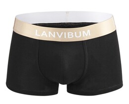 Фото - Мужские трусы боксеры Lanvibum черного цвета - Men box