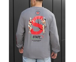 Фото - Молодежный лонгслив с ярким принтом Staff gasoline - Men box