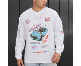 Фото - Белый лонгслив с ярким принтом Staff topstar - Men box