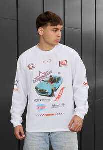 Фото - Белый лонгслив с ярким принтом Staff topstar - Men box
