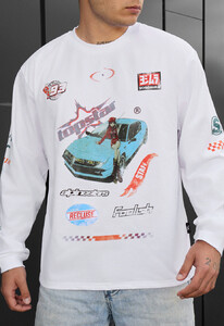 Фото - Белый лонгслив с ярким принтом Staff topstar - Men box