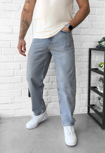Фото - Мужские сине-серые джинсы Staff 2206 blue gray baggy - Men box