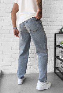 Фото - Мужские сине-серые джинсы Staff 2206 blue gray baggy - Men box