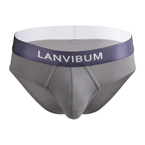 Фото - Чоловічі бріфи від бренду Lanvibum однотонні сірого кольору - Men box