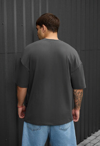 Фото - Повсякденна футболка оверсайз чоловіча Staff dark gray oversize - Men box