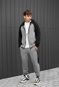 Фото - Серо-черный спортивный костюм Staff evi gray & black2 - Men box