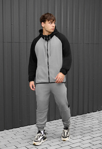 Фото - Серо-черный спортивный костюм Staff evi gray & black2 - Men box