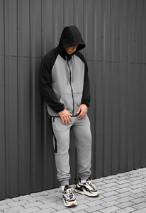 Фото - Серо-черный спортивный костюм Staff evi gray & black2 - Men box