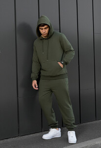 Фото - Спортивный костюм однотонный цвета хаки Staff hj khaki - Men box