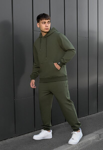 Фото - Спортивный костюм однотонный цвета хаки Staff hj khaki - Men box