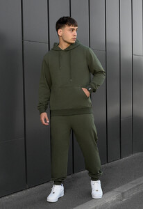 Фото - Спортивный костюм однотонный цвета хаки Staff hj khaki - Men box