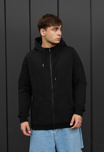 Фото - Черное мужское худи на замке Staff di black zip - Men box