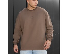 Фото - Однотонный лонгслив с вышивкой Staff brown logo oversize - Men box