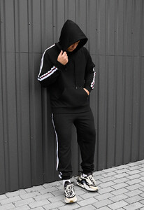 Фото - Спортивный костюм с лампасами Staff pa black - Men box