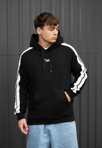 Фото - Чорне худі з білими лампасами Staff lampas & logo - Men box