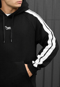 Фото - Чорне худі з білими лампасами Staff lampas & logo - Men box